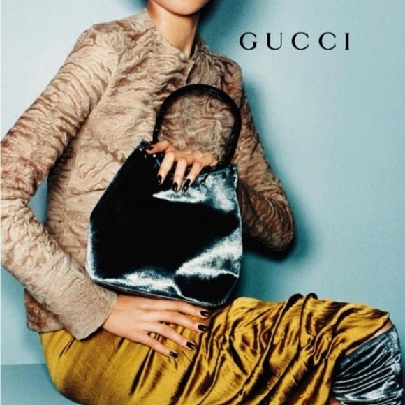 Tom Ford 1999 Gucci Vintage Jackie Bag – Gray Velvet Shoulder Bag, - Picture 15 of 15